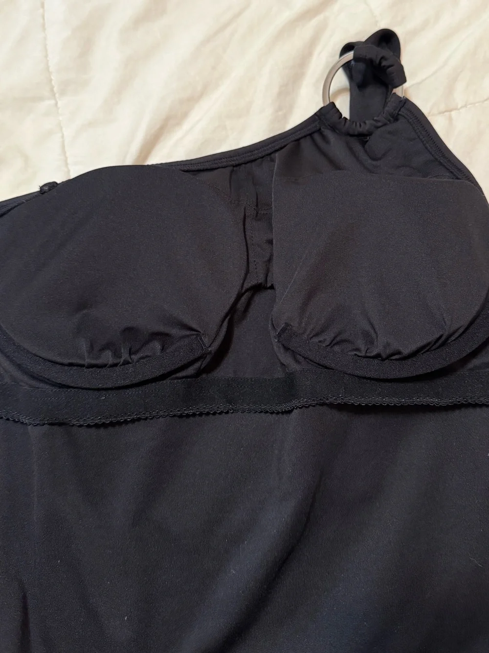 Michael Kors Black One-Piece Swimsuit with Label Detail